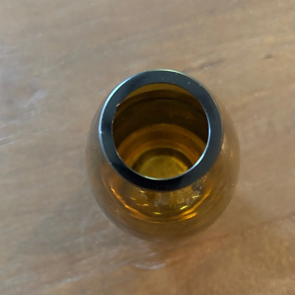 Beautiful RARE Amber Glass Vase by Rihimäen Lasi Oy Signed 1365
